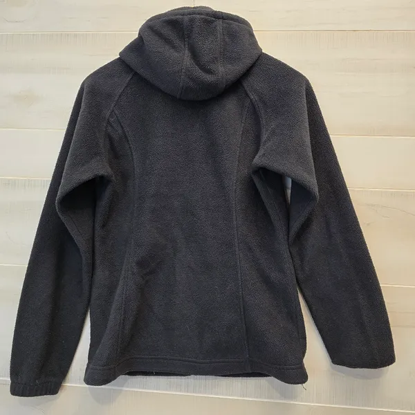{S} Columbia Hooded Full Zip Up Drawstring Jacket Dark Gray Black - Image 2