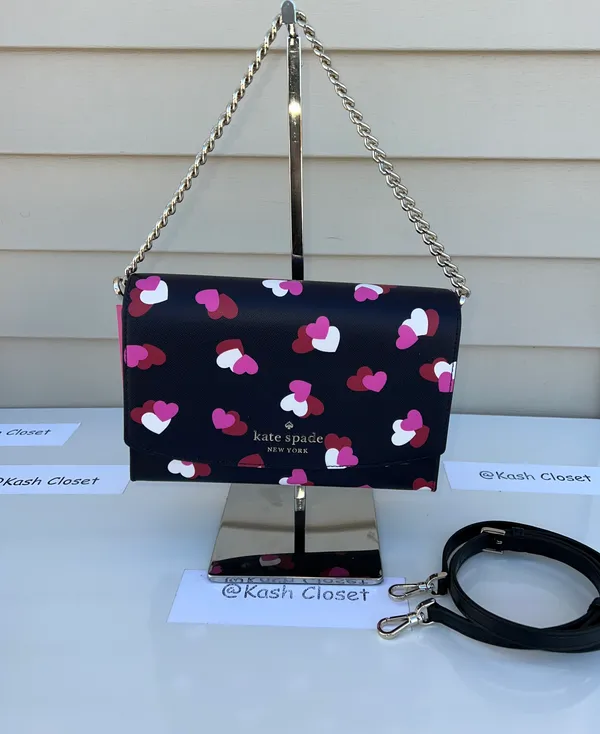 Kate Spade Carson Flutter Hearts Printed Crossbody Bag & Purse - Image 7