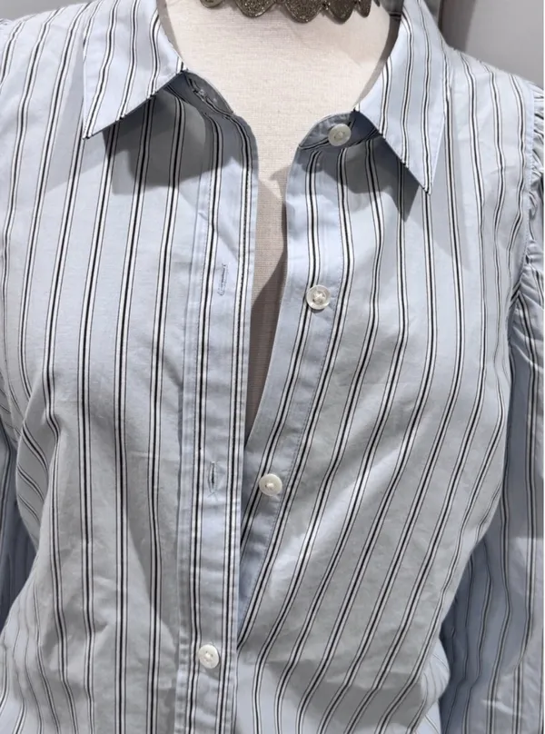 Rails Livy Shirt - Hampton Stripe Blue & White Pinstriped Button Down Shirt - Image 10
