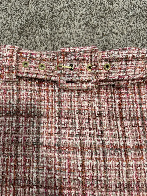 ZARA Pink Plaid Mini Skirt - Image 2