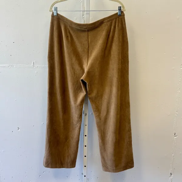 L.L. Bean Petite Brown Tan Corduroy Straight Leg Elastic Waist Pants Women's Lg‎ - Image 2