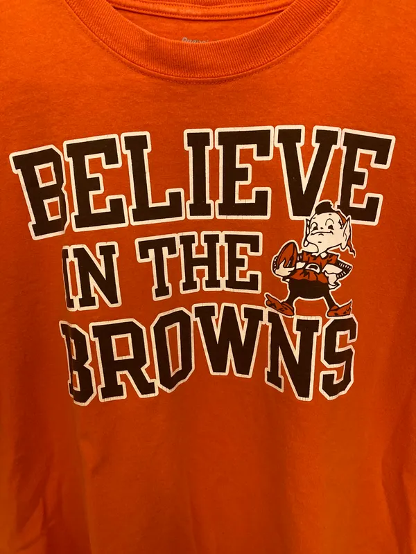 Reebok Cleveland Browns NFL Believe In The Browns Orange T-Shirt - Image 2