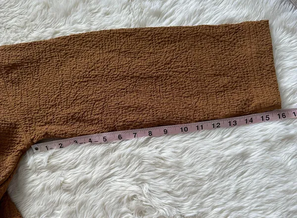 Madewell Blouse Peplum Open-Back Top Brown S - Image 13