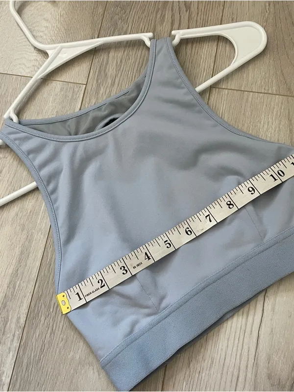 Alo Longline Bra high neck incline mesh back womens Blue (xsmall) activewear - Image 3