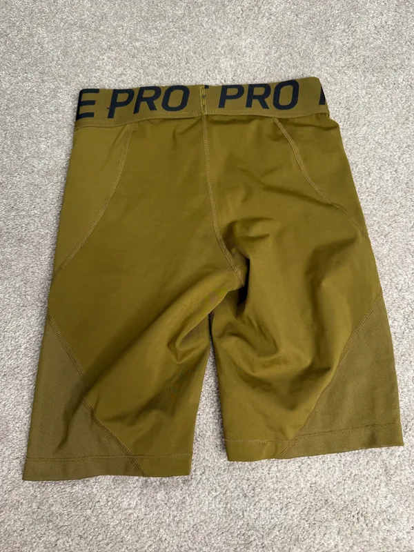 Nike Pro Olive Green Dri-FIT Compression Training Shorts AR6709-368 Womens M - Image 4
