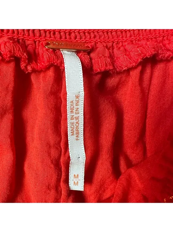 Free People Red Floral Mini Dress Size M (PTP 18.5”) - Image 8