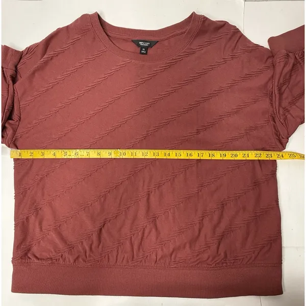 Simply Vera Top Women's Size XL Velvet Mauve Textured Career Sweatshirt‎ Comfort - Image 7