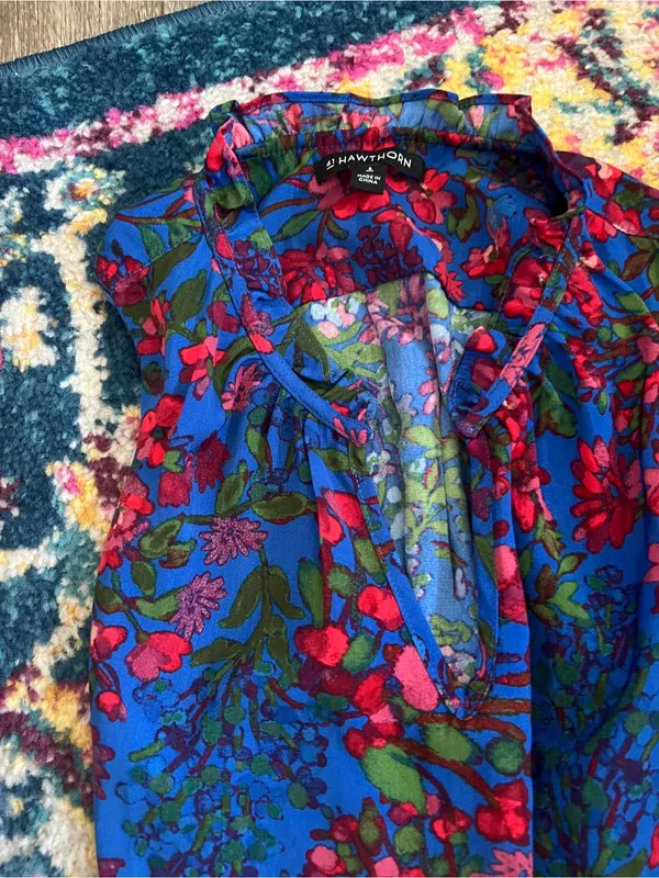 41 hawthorn Blue Floral Sleeveless Maxi Dress - Image 7