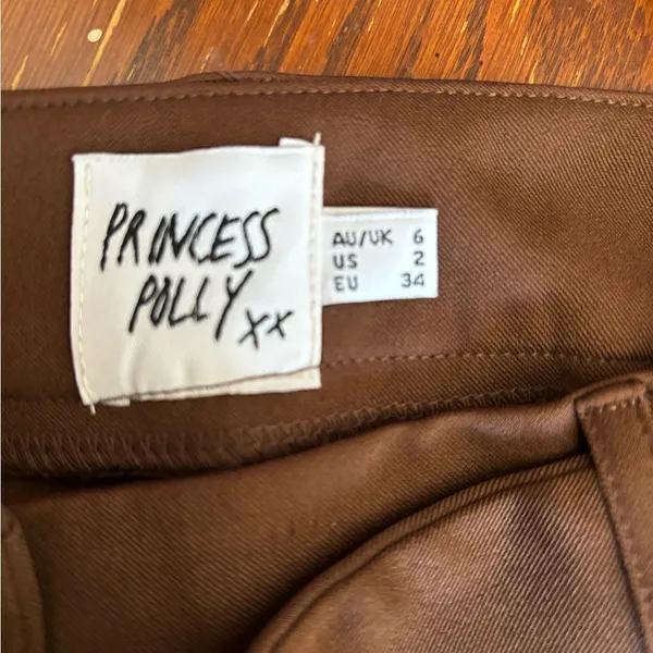 Princess Polly Belted  Shorts Size US 2 Brown - Image 2