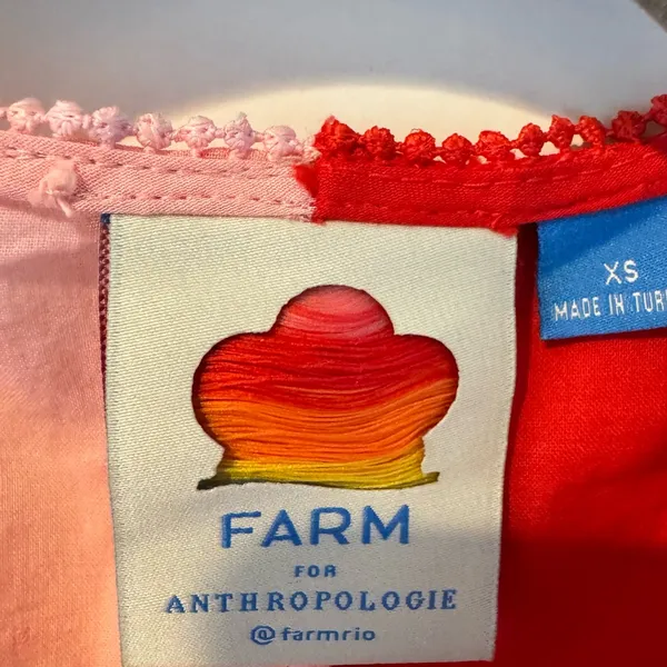 FARM Rio Pink & Red Colorblock Wrap Blouse | XS - Image 3