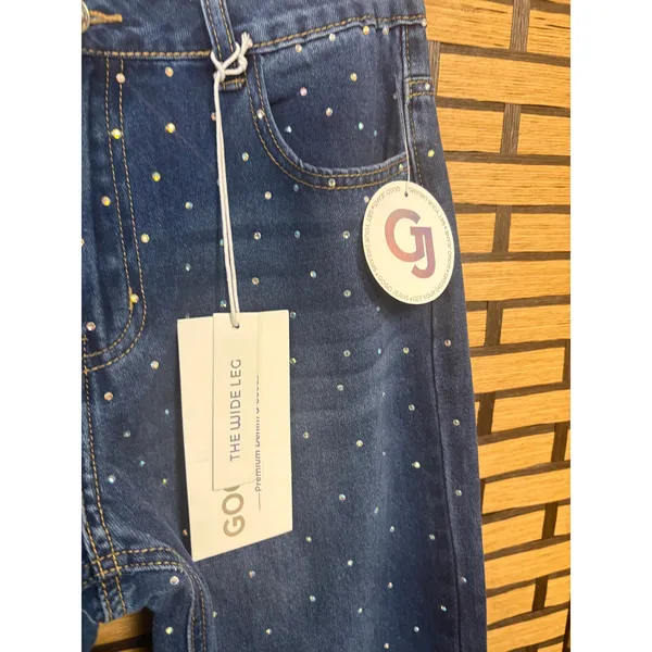 Gogo Jeans Rhinestone‎ Blingy Wide Leg Jeans Size 9/29 - Image 6