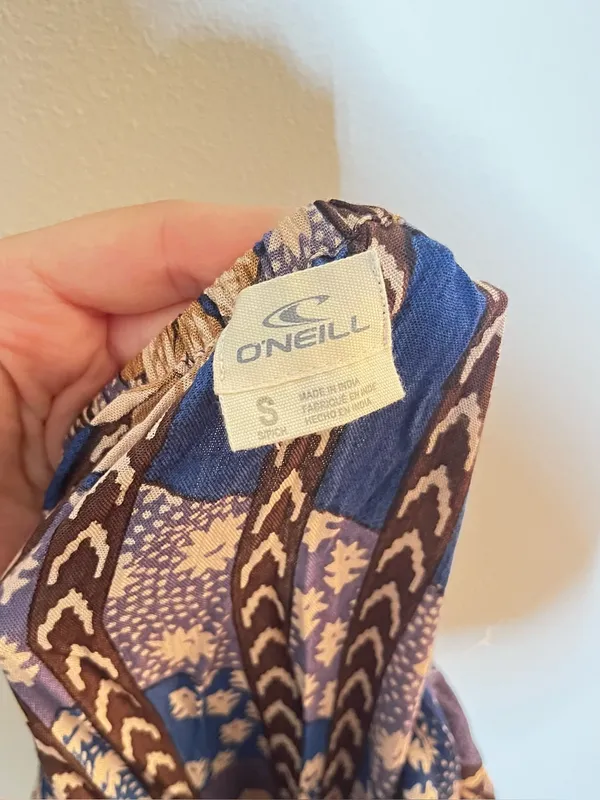 O’Neill Bohemian Navy and brown Floral Halter Low back Maxi Dress - Image 3
