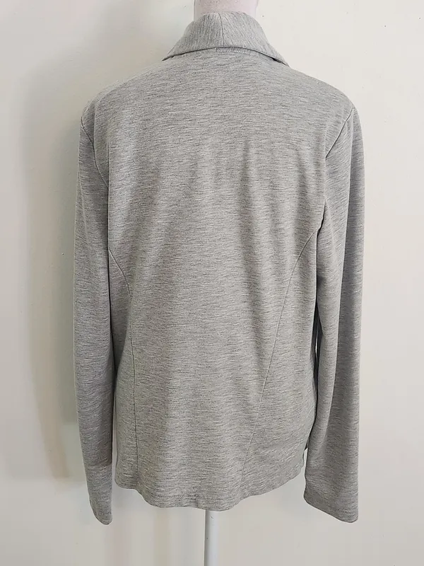 Lemon Tart Heather Gray Open Front Knit Cardigan Size Large - Image 4