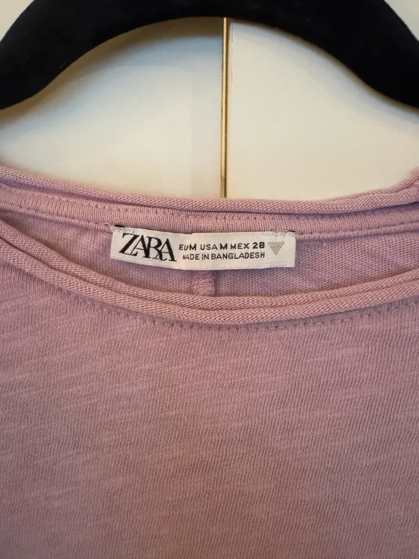 ZARA Light Purple Tee Size M - Image 2