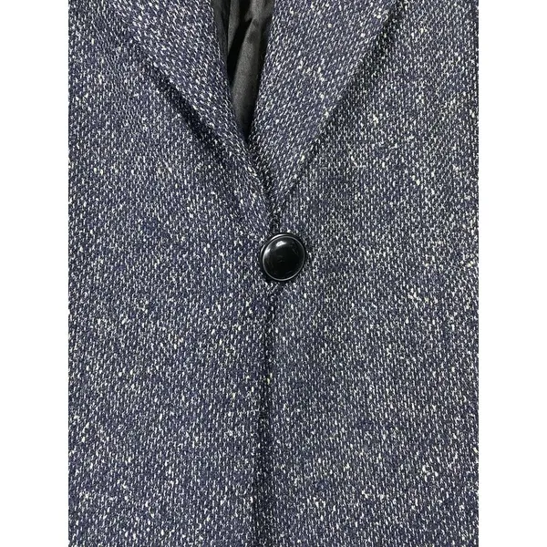 CAbi Women Blair Pea Coat Sz‎ XS Dark Blue Tweed Wool Blend Jacket Herringbone - Image 4
