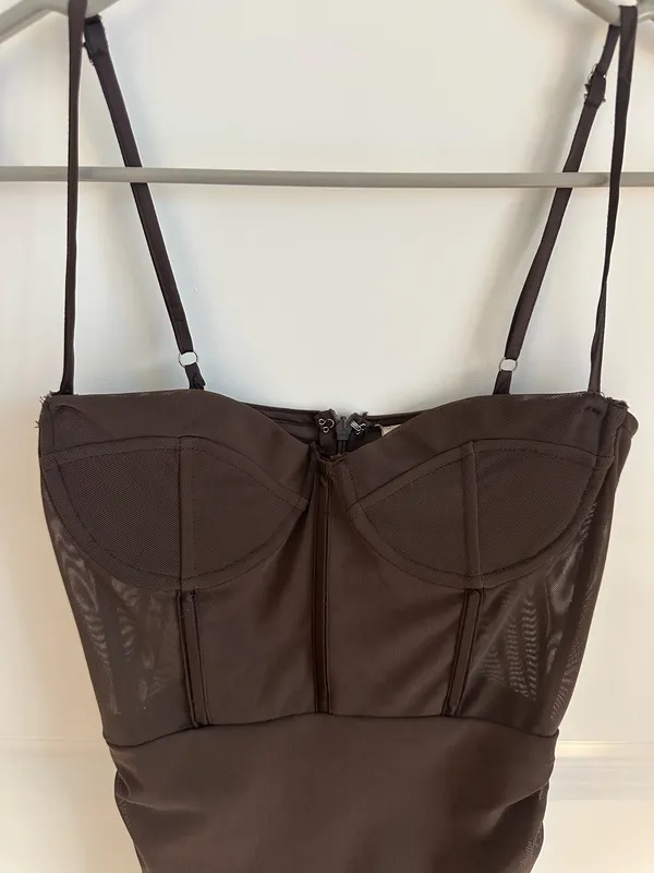 Brown Bodycon Dress Size XS - Image 4
