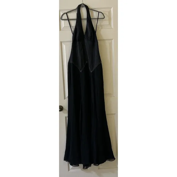 BCBG MaxAzria BCBG Paris Black Silk Halter Gown Sz 6 NWT Prom Wedding Gala Sexy - Image 15
