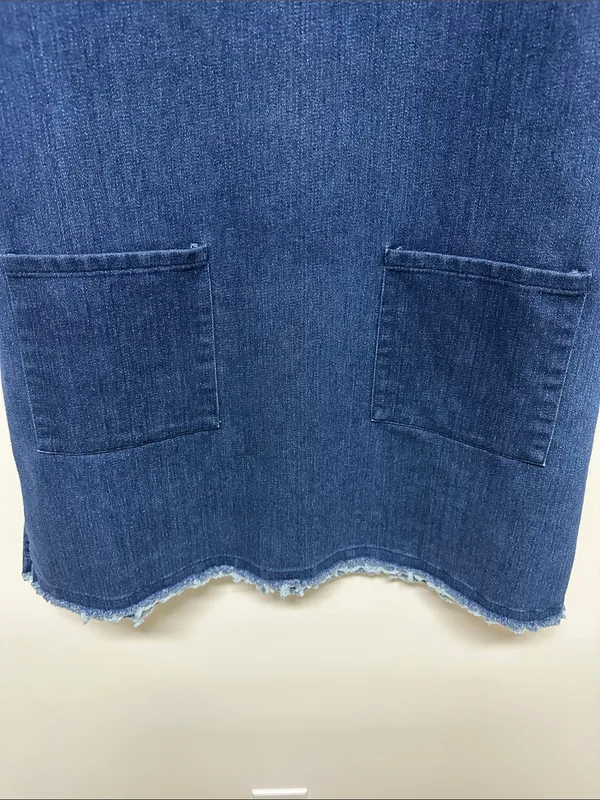 NWOT Urban Renewal Denim Short Sleeve Tunic Dress with Front Pockets SIZE S - Image 5