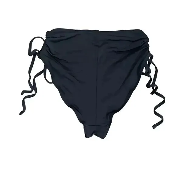 Black Brazilian High Waist Swimming Suit Bottoms Rutched SZ XS - Image 3