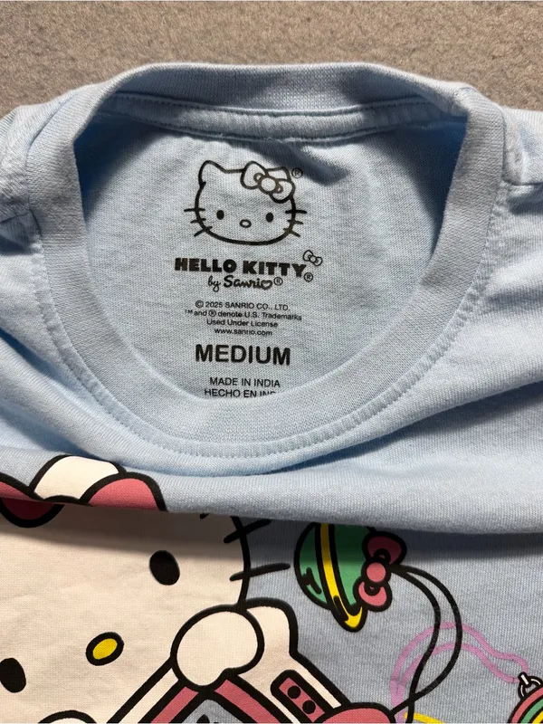 Hello Kitty Sanrio T Shirt Adult Medium Blue Y2K Cell Phone Graphic Tee 2025 - Image 3