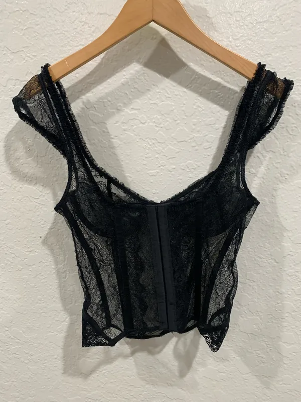 Black Lace Corset Top Size XS - Image 4