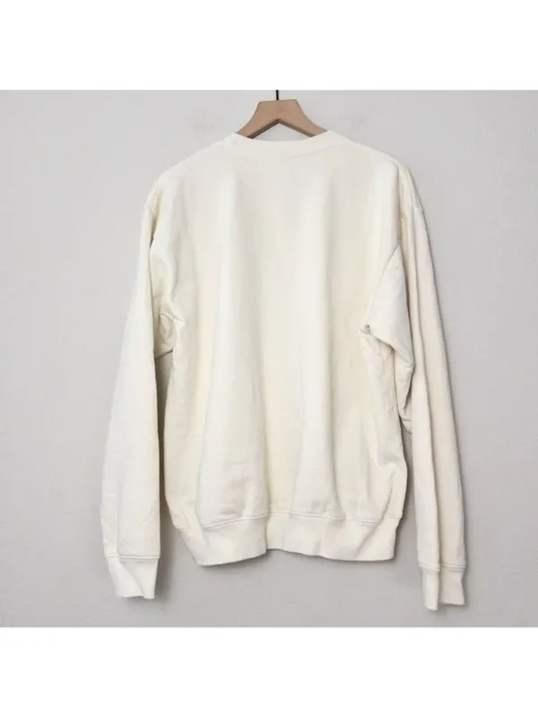 NEW Sporty & Rich Fitness Group Crewneck Sweatshirt M Off White Fleece Oversized - Image 11