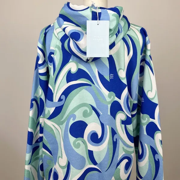 Hill House Allie Zip Up Sweatshirt Hoodie Kaleidoscopic Beach Blue Fleece S NWT - Image 10