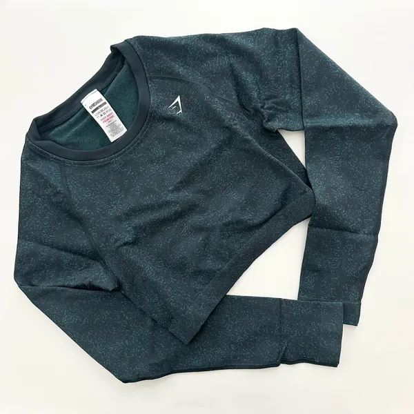 Gymshark L Adapt Fleck Seamless Long Sleeve Crop Top - Image 2