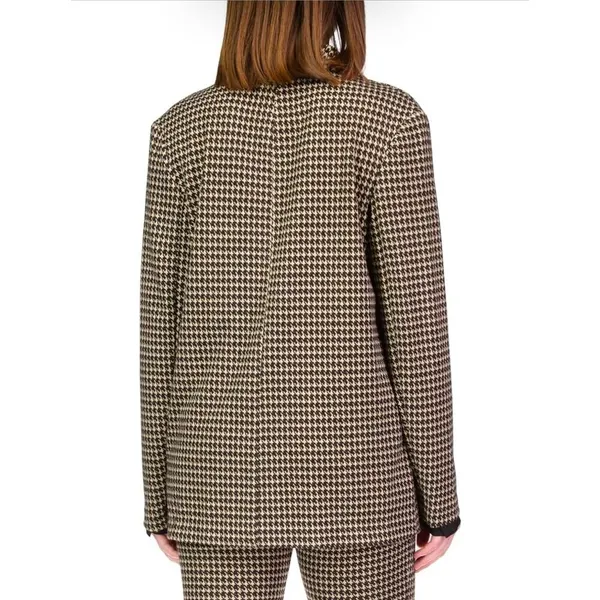 Sanctuary Women's Blazer Medium Multicolor‎ Mini Houndstooth One-Button Tailored - Image 3