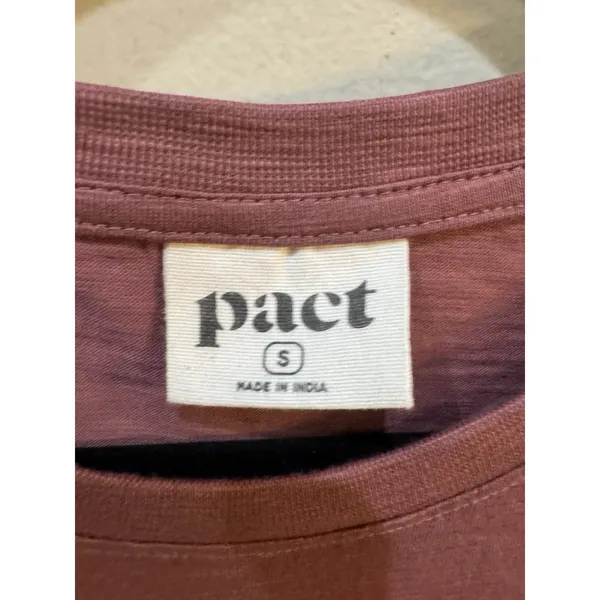 Pact organic cotton mauve tie-waist dress crew neckline Size Small Gorpcore - Image 4