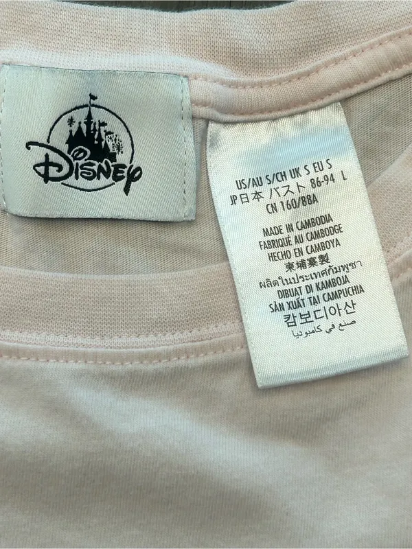 Disney parks Nightmare Before Christmas Jack & Sally Pastel Pink Crop Tee Small - Image 4