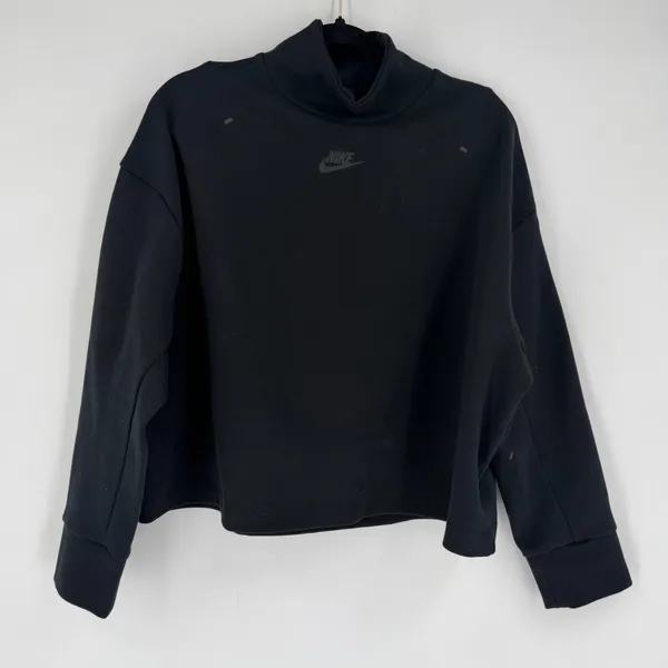 Nike Tech Fleece Turtleneck Women Large Black DD5628-010 Mock Neck Gorpcore Tech - Image 3