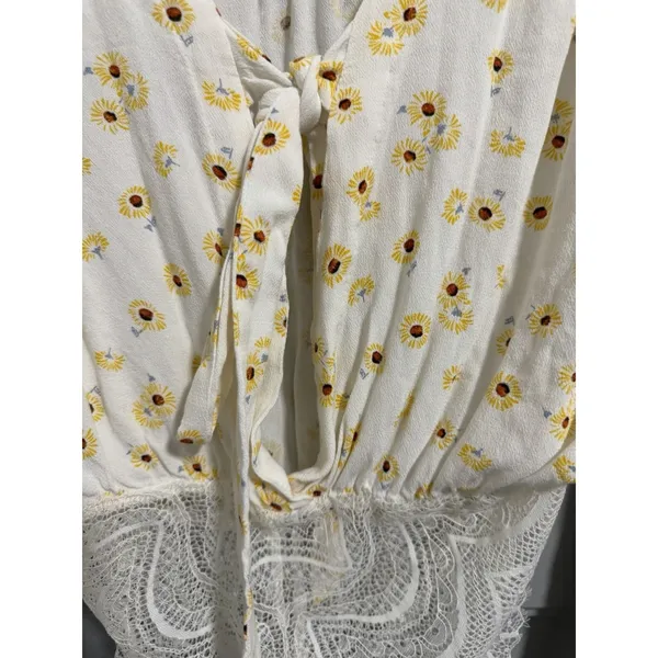 Free People Intimately "Forties Feels" Sunflower Print Bell Sleeve‎ Bodysuit Sm - Image 10