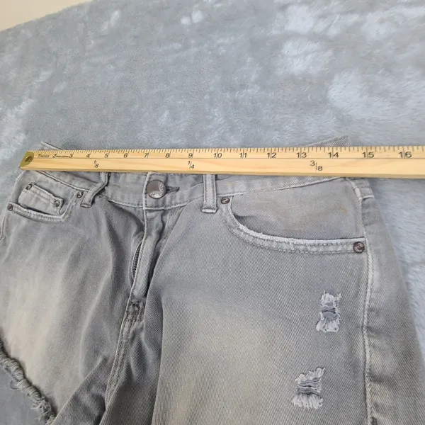 Free People Womens Shorts W 27 Button Fly Low Rise Cut Off 2" Inseam Distressed - Image 3