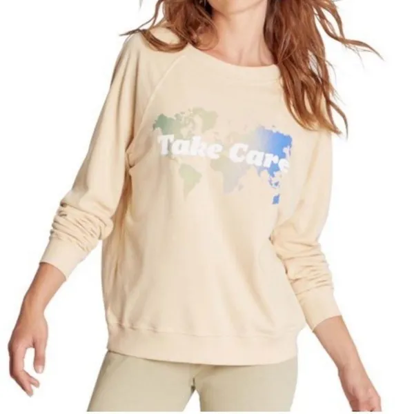 🦊💋 WildFox Tan Take Care Crewneck Sweatshirt EUC - Image 3