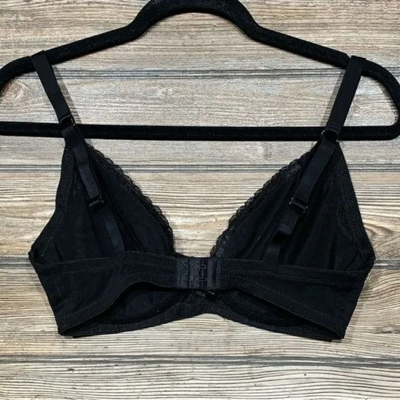 Rene Rofe Lace Unlined Plunge‎ Underwire Bra B36206 Black - Size 36D - Image 2