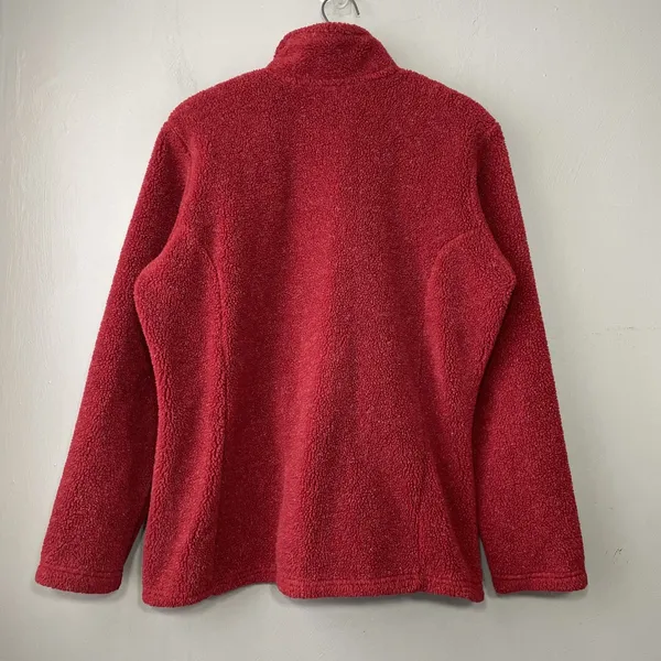 Cabelas Berber Fleece Womens Size Large Red Zip Jacket Gorpcore Country Sherpa - Image 4