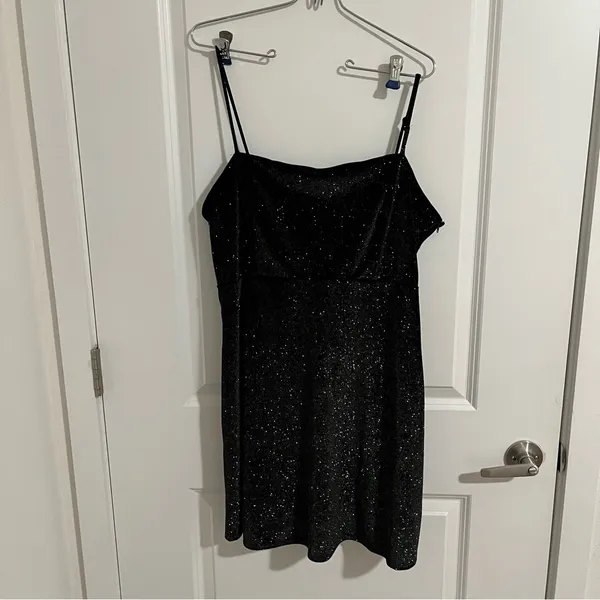NEW Altar’d State Black Holiday Sparkle Bow Mini Dress Size XXL NWT - Image 5