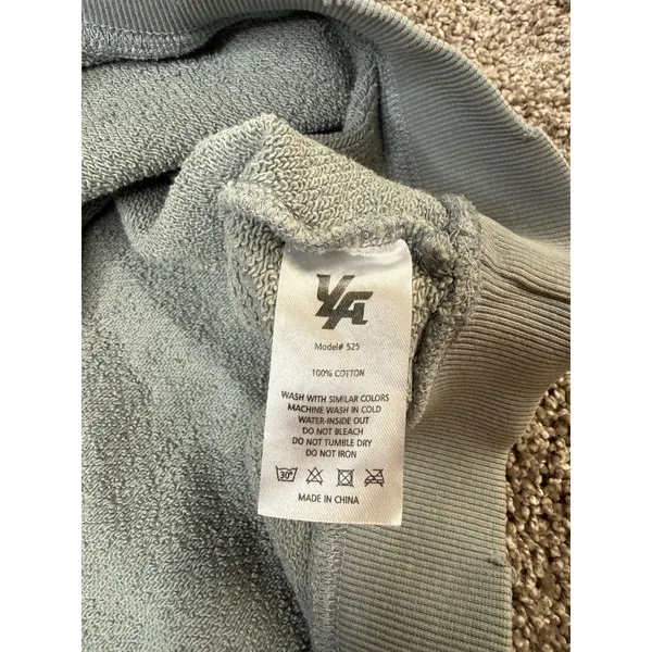 YoungLA Sweatshirt Women Large Blue Gray Good Distressed Raw Neck‎ 525 MMXIV - Image 5