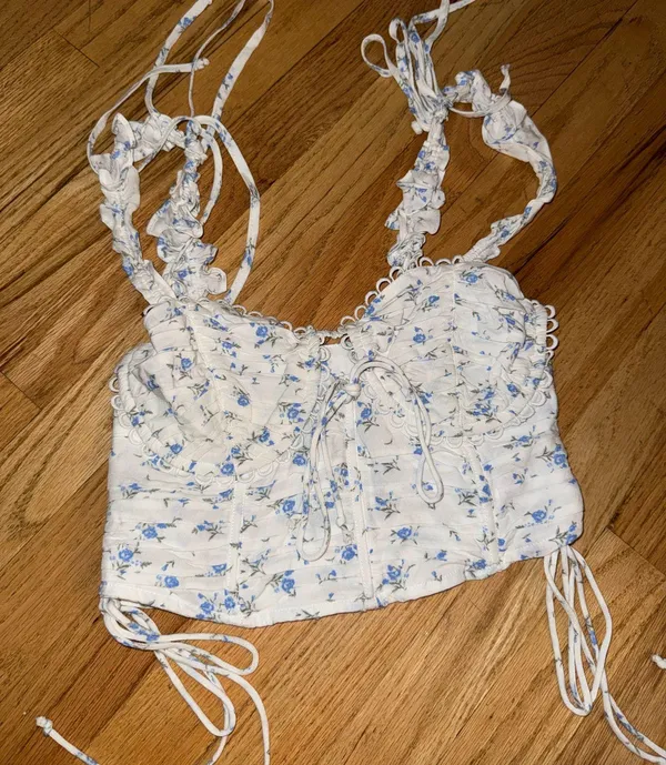 Sky to moon corset floral top small - Image 4