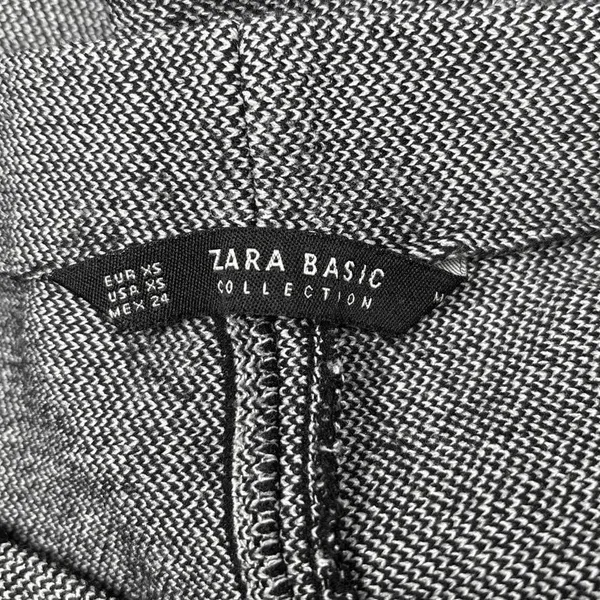 Zara Basic Black Tweed Striped High Waisted Pleated A Line Mini Skirt Size XS - Image 6
