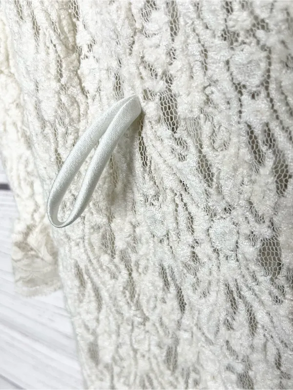 American Vintage Vintage Cream Lace Open Front Robe Duster Cardigan Size Small - Image 7
