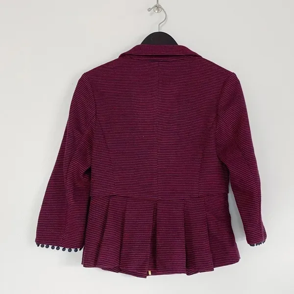 TABITHA Anthropologie Striped Peplum Blazer Jacket - Image 5