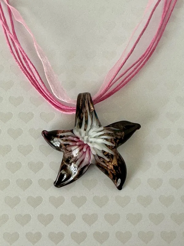 Starfish Murano Necklace Pink - Image 2