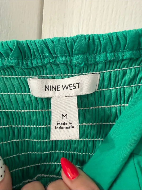 Nine West Teal Puff-Sleeve Mini Dress - Image 3