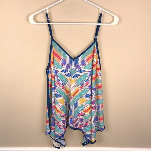 Jealous Tomato Women’s Multi-Colored Patterned Handkerchief Tank Top - Image 4