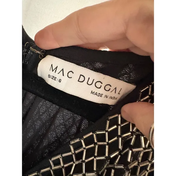 Mac Duggal NEW 93787 V-Neck Cap Sleeve Formal Dress Bead Size‎ 6 - Image 3