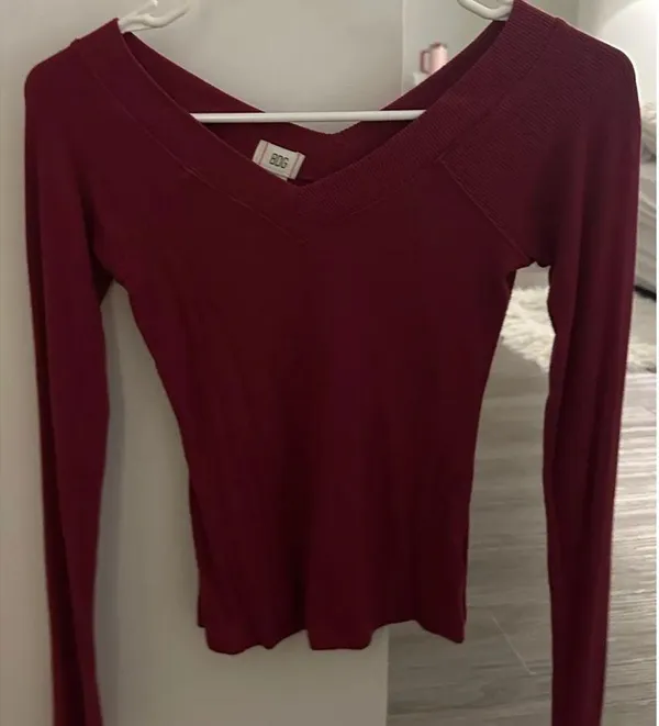 Urban Outfitters V-Neck Long Sleeve Top - Image 2