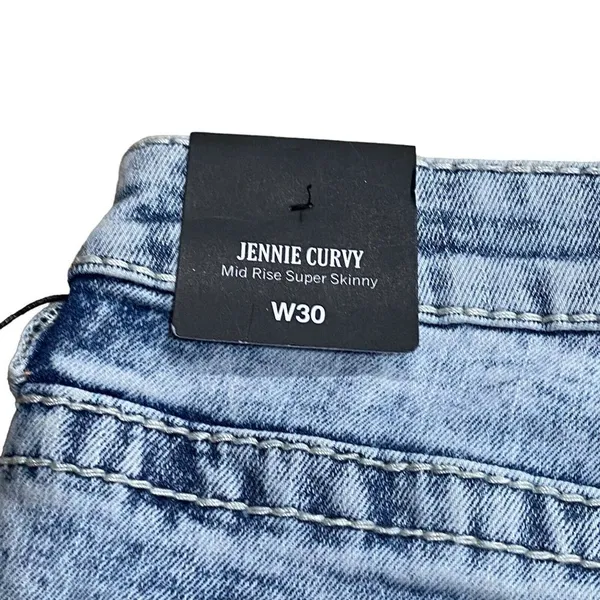 True Religion Women's 30 Jennie Curvy Big T Mid Rise Skinny Jeans‎ Blue NWT - Image 9