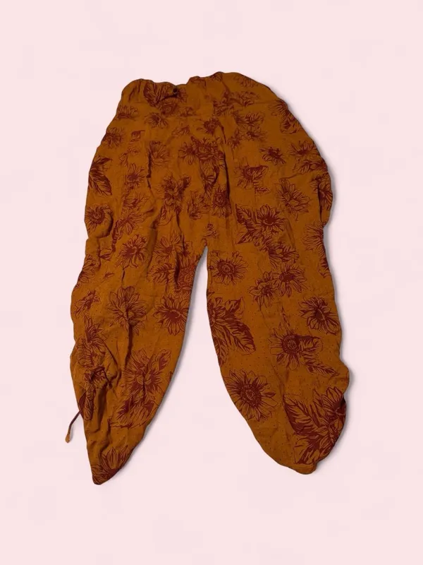 EARTHBOUND Rust Floral Wide-Leg Drawstring Pants - Image 2